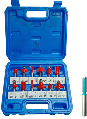 Mass Pro 13Pcs Premium Quality Router Bit 8mm Router/Trimmer Bit Set With Plastic Case For Wood Working 1+12Pcs Router Bit Set 8mm Rotary Tool(8 mm)