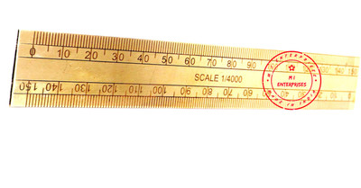 M I Enterprises Patwari Brass Scale With Permanent Engraving marking Ruler(Set of 1, Gold)