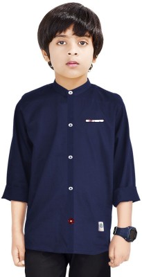 MADE IN THE SHADE Boys Solid Casual Dark Blue Shirt