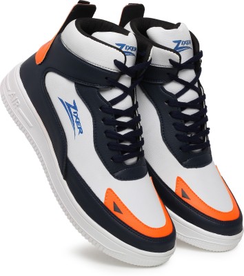 Zixer Men's Streetwear Pro Style High Top Platform Fashion/Casual Shoes for Men Sneakers For Men(Grey, Navy, Orange)