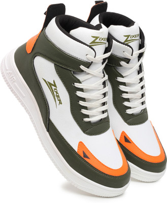 Zixer Men's Streetwear Pro Style High Top Platform Fashion/Casual Shoes for Men Sneakers For Men(Green , 11)