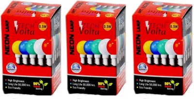 Techvolta 0.5 W, 12 W Round B22 LED Bulb(Multicolor, Pack of 10)