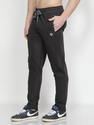 John Ally Solid Men Grey Track Pants