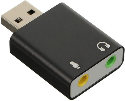 coolcold 7.1 Sound card External USB Sound Card HiFi Magic Voice 7.1CH Microphone-in Audio-Out Port Free Drive Plug N Play (Black) USB Adapter(Silver)