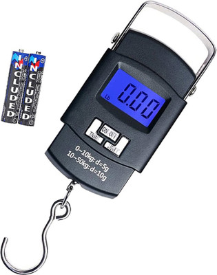 Glancing Suitcase Weighing Machine- Digital Luggage Scale With Metal Hook Hanging Weight Scale L/52/UG Luggage Weighing Scale(Black)