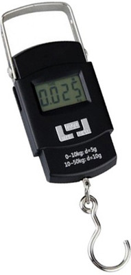 Qozent Digital Weight Machine For Luggage- 50Kg Portable Luggage Hanging Weight Machine Digital Weighing Scale - with Batteries Lu/48/KQ Luggage Weighing Scale(Black)