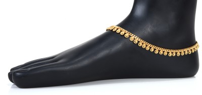 RUDRA WORLD GOLD PLATED ANKLET Alloy Anklet(Pack of 2)