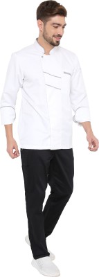 Associated Uniforms Blended Chef's Apron - XXL(White, Grey, Single Piece)