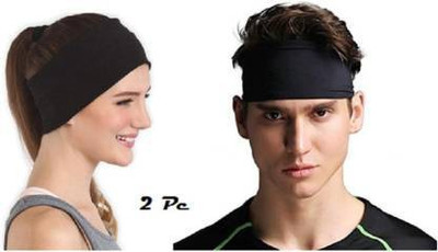Dressify Sports Headband Non Slip in Sweatband for Women Men, Stretchy Soft Running Wicking Head Sweat, Lightweight Elastic Exercise Band(Pack of 2)