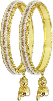 Jewels Kafe Alloy Pearl Gold-plated Bangle Set(Pack of 2)