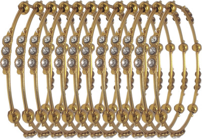 Jewels Kafe Alloy Gold-plated Bangle Set(Pack of 12)