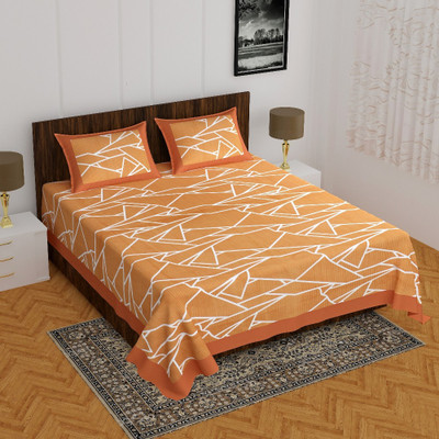 kashyap creation 151 TC Cotton Double Geometric Flat Bedsheet(Pack of 1, Multicolor)