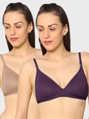 KAVYA Women T-Shirt Non Padded Bra(Brown, Purple)