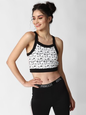 FOREVER 21 Women Sports Non Padded Bra(White)