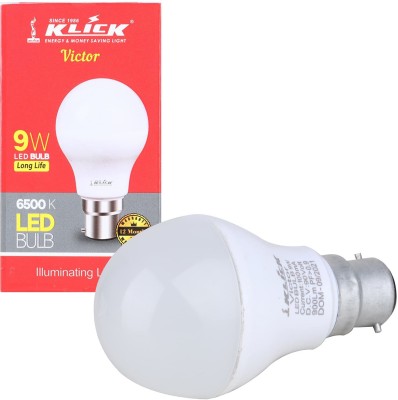 KLICK 9 W Round 2 Pin LED Bulb(White)