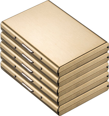 Flipkart SmartBuy Exclusive Gold |Pack of 5| Water-Resistant Stainless Steel Case For Men & Women 6 Card Holder(Set of 5, Gold)