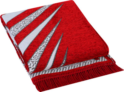 Sparrow world Red Chenille Runner(5 ft,  X 7 ft, Rectangle)