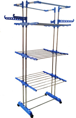 TNC by TNC Steel, Plastic Floor Cloth Dryer Stand T-CDS-JB2SS-JUMBO-0110(4 Tier)