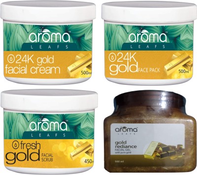 AlAroma Leafs GOLD FACIAL KIT JAMBO PACK(4 Items in the set)