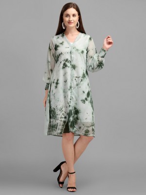 Vaani Creation Women Shift Green Dress