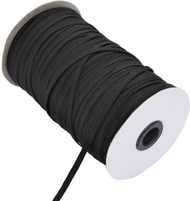 Lucknow Crafts Braided Black Elastic(10 m)