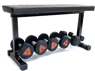 KANG Flat Gym Bench Press Weight Strength Training, Flat, Black, 290 kg Capacity Weight Multipurpose Fitness Bench
