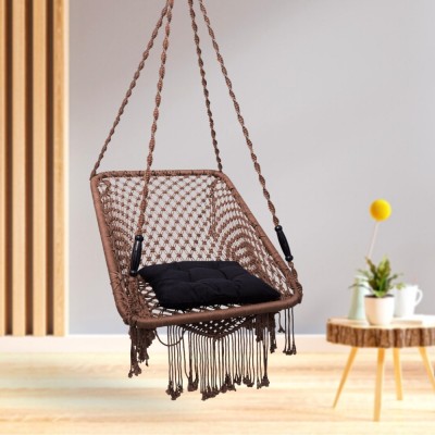 Curio Centre Premium Rectangle Swing Jhula for Home, Swings for Balcony, Swing for Adults Polyester Hammock(Brown, DIY(Do-It-Yourself))