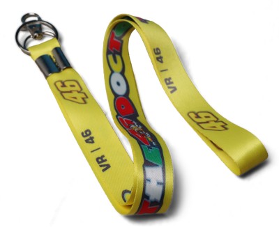 RINKON VR46 Keychain For Men Boys Moto Gp Racing Vr46 Bikers Keychains Rossi Fans Club Lanyard Stylish Sports Doctor Valentino Rossi Rope Fabric ID Tag Fashion Premium Quality Hook locking Yellow Key Chain