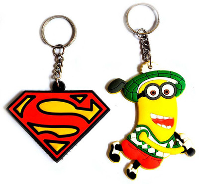 ShopTop Rubber key chain Superman and Minion Key Chain