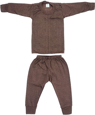 Vaquita Top - Pyjama Set For Baby Boys & Baby Girls(Brown, Pack of 1)