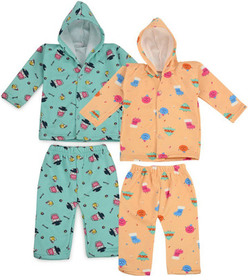FABVIO PLUS Top - Pyjama Set For Baby Boys & Baby Girls(Multicolor, Pack of 1)