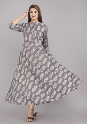 BHAGLI Women Gown Grey Dress