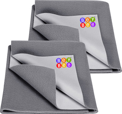 BeyBee Cotton Baby Bed Protecting Mat(Grey, Pack of 2, Large)
