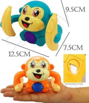 Haulsale Tumbling Rolling Monkey With Voice Sensor, Light, Music & Rotating Arms223(Multicolor)