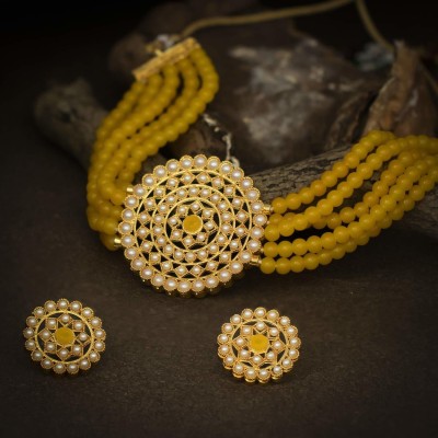 GEODE DELIGHT Alloy Gold-plated Yellow Jewellery Set(Pack of 1)