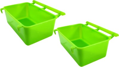 onetop High Quality Plastic Bird Cage Water Bowl and Food Feeder - Pack of 2 Window Bird Feeder Bird Feeder(Green)