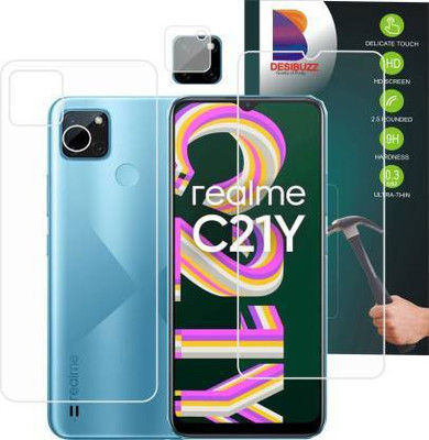 PONDRIK Front and Back Screen Guard for Realme C21Y FRONT BACK AND LENS PROTECTOR(Pack of 3)