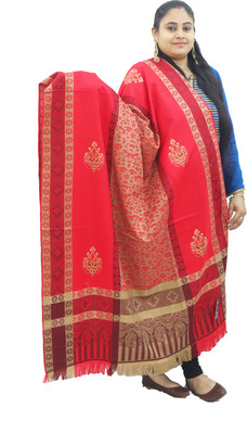 KAVIM Wool Woven Women Shawl(Red)