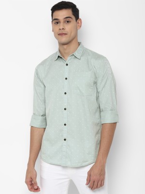 FOREVER 21 Men Printed Casual Light Green Shirt