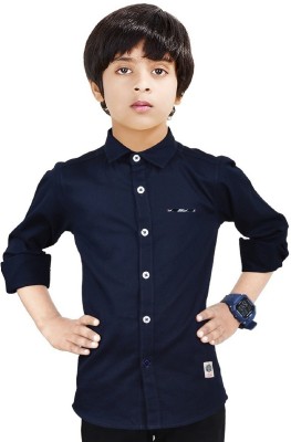 MADE IN THE SHADE Boys Solid Casual Dark Blue Shirt