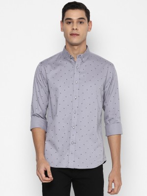 FOREVER 21 Men Polka Print Casual Grey Shirt