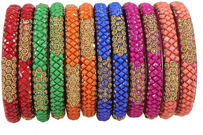 NMII Glass Zircon Bangle Set(Pack of 12)