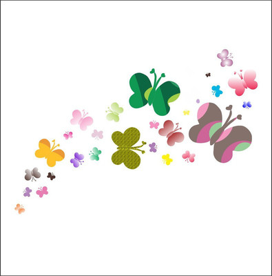 Vijaya enterprises 91 cm Butterfly multicolor sticker size (91x61 cm) Self Adhesive Sticker(Pack of 1)