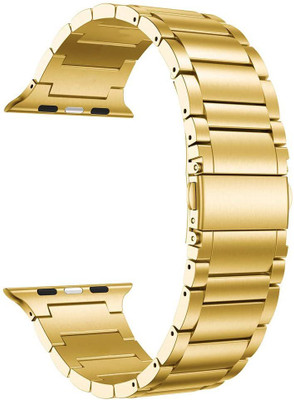 Viraan Compatible for Apple Watch Band 44mm 42mm, Solid Stainless Steel Metal Link Bracelet Bands Replacement for iWatch Strap Compatible for Apple Watch SE Series 7/6/5/4 Band Smart Watch Strap(Gold)