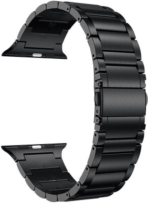 Viraan Compatible for Apple Watch Band 44mm 42mm, Solid Stainless Steel Metal Link Bracelet Bands Replacement for iWatch Strap Compatible for Apple Watch SE Series 7/6/5/4 Band Smart Watch Strap(Black)
