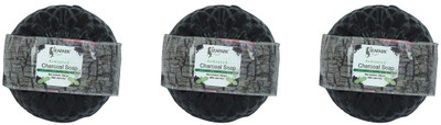 SEAPARK Premium Activated Charcoal Bath Soap-Enriched with Natural Essential Oils For Removes acne and blackheads (300gms) Black(3 x 100 g)