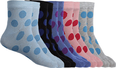 Texlon Women Polka Print Ankle Length(Pack of 5)