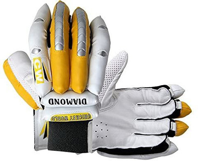 CW Diamond Cricket Batting Gloves R/H Yellow/White (Men) (Pack Of 1 Pair) Batting Gloves(Yellow, White)
