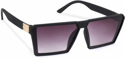 PC STAR Rectangular Sunglasses(For Men & Women, Black)