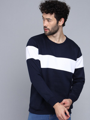FLAMBOYANT Full Sleeve Color Block Men Sweatshirt